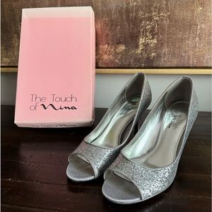 Touch Of Nina - Silver Glitter Heels - Size 10